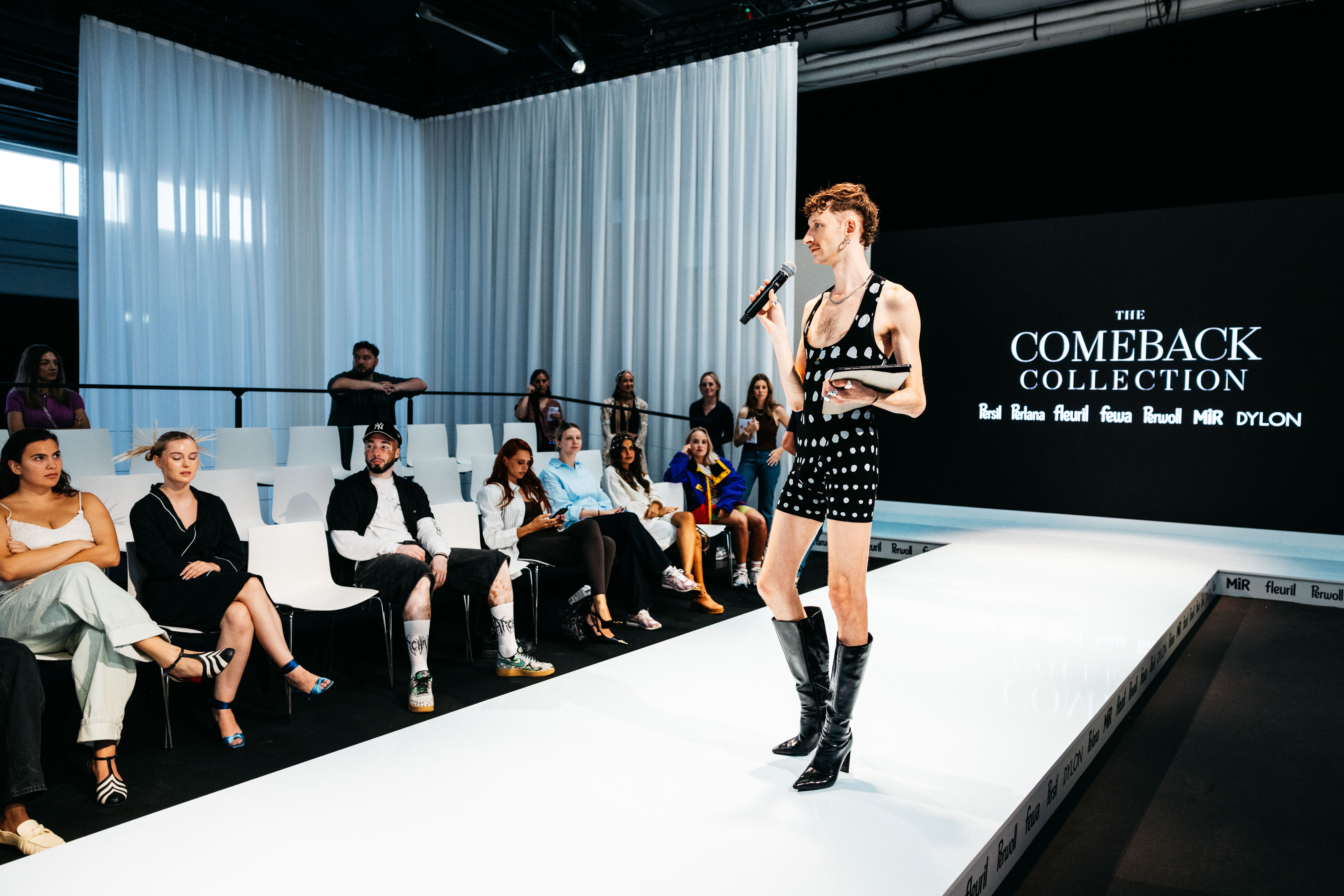 Fashion Show Director Darwin Stapel leading the runway rehearsal for Perwoll The Comeback Collection at Copenhagen Fashion Week 2026